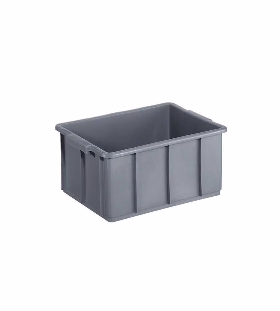 Cassa Industriale Sirsa in Plastica Grigia Impilabile L 74 x P 44 x H 21 cm