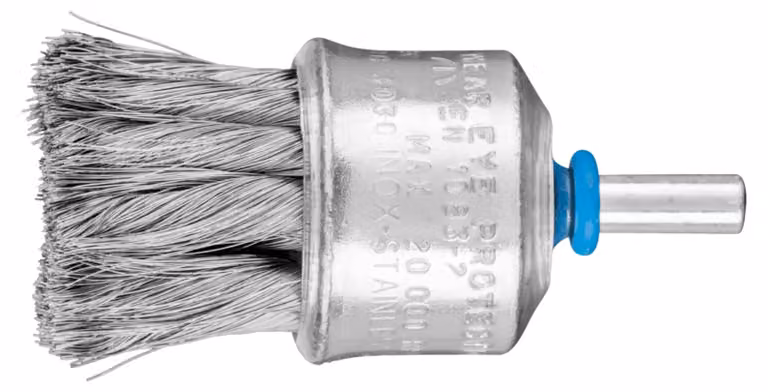 PFERD TOOLS Pennello con protezione in plastica annodata PBG Ø30mm gambo-Ø6 mm filo in acciaio inox-Ø0,15