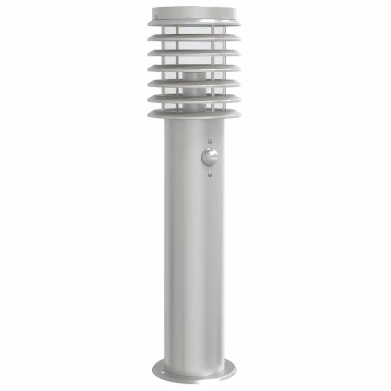 Lampada da Terra per Esterni Sensore Argento 60 cm in Acciaio