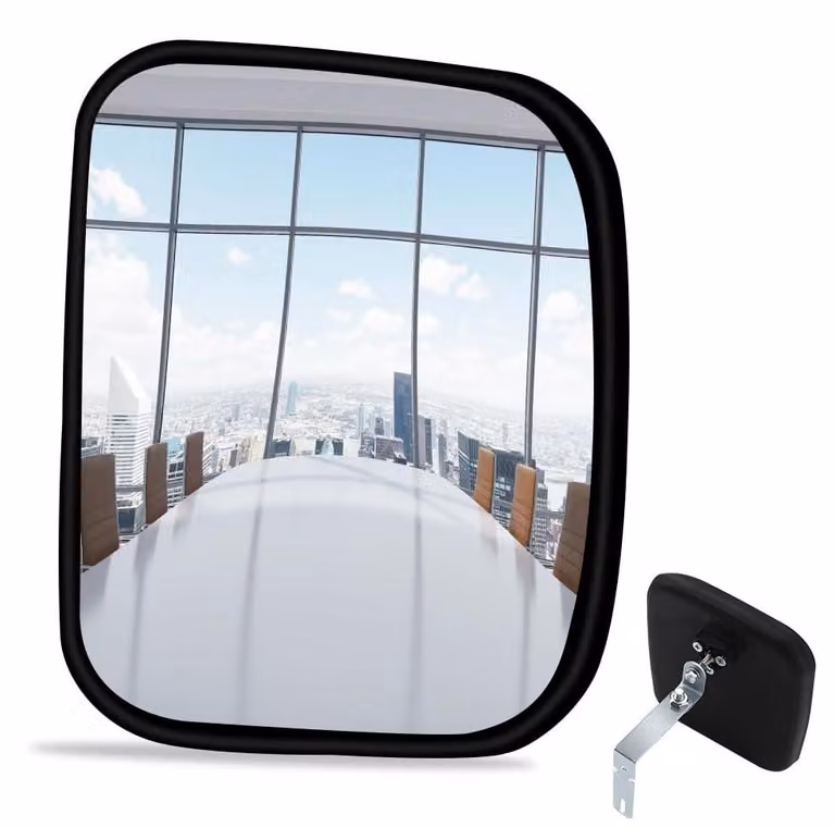 Omgoods - Specchio di sicurezza per traffico, ampio angolo di visione, 16 x 19 cm - Specchio convesso - Sicurezza stradale - Riduzione dei punti ciechi - Uso interno/esterno - Ampio campo visivo - Specchio di sicurezza