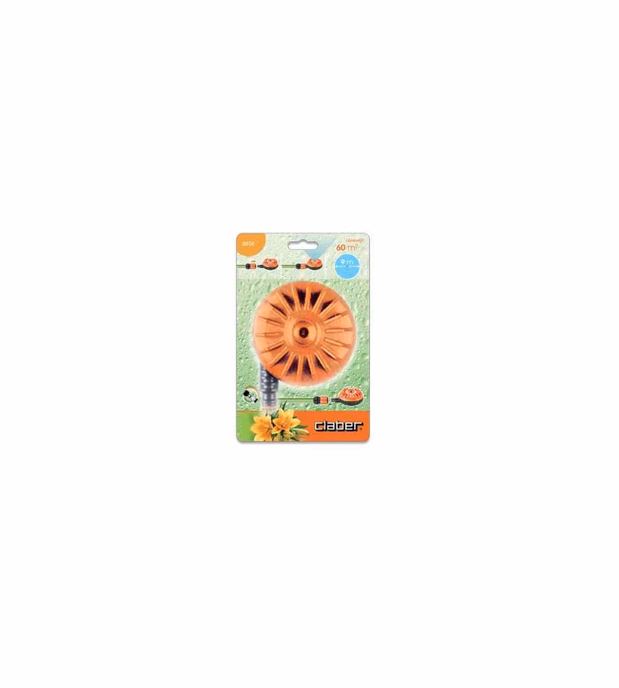 Irrigatore statico Claber Turbospruzzo arancione con getto circolare fino a 4,5 m – 1