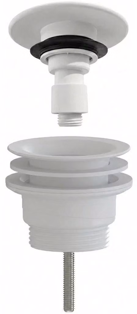 CERANO - Sifone per lavabo - 5/4" click-clack - universale - non chiudibile - plastica - bianco opaco