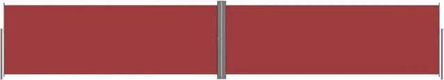 Tenda da sole laterale retrattile con schermo privacy per patio e giardino in poliestere rosso, L: 1000 cm, H: 180 cm
