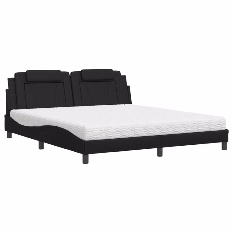 Maison Exclusive - Letto "Viana" con materasso nero 180x200 cm in ecopelle