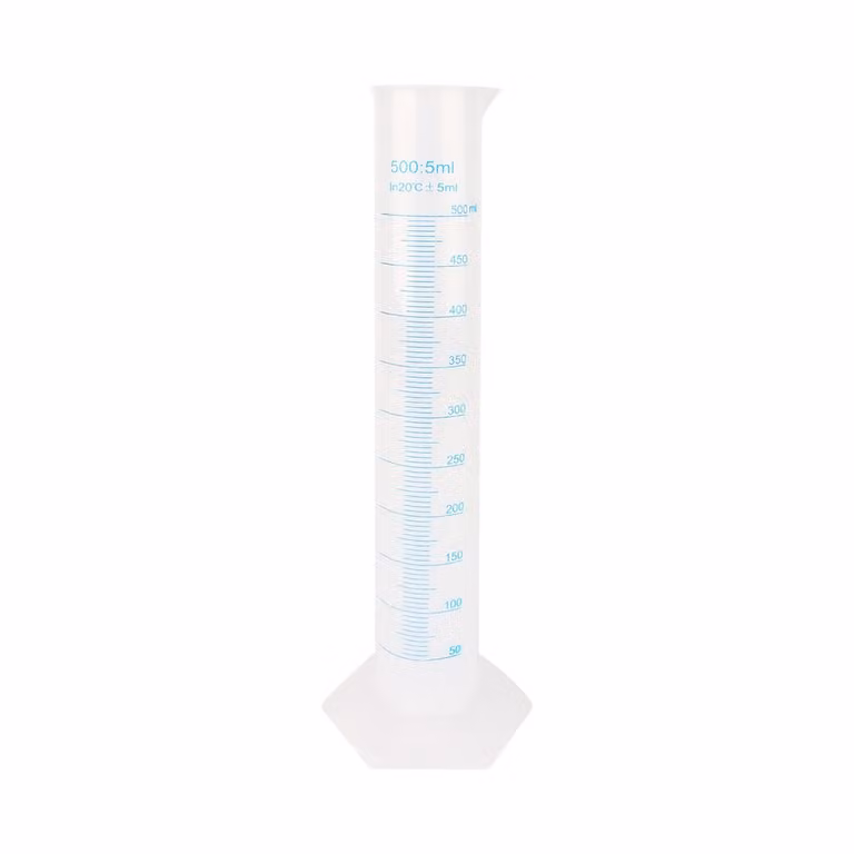 Cilindro di misura, cilindro di misura da 500 ml, cilindro graduato, cilindro graduato in plastica, provetta da laboratorio