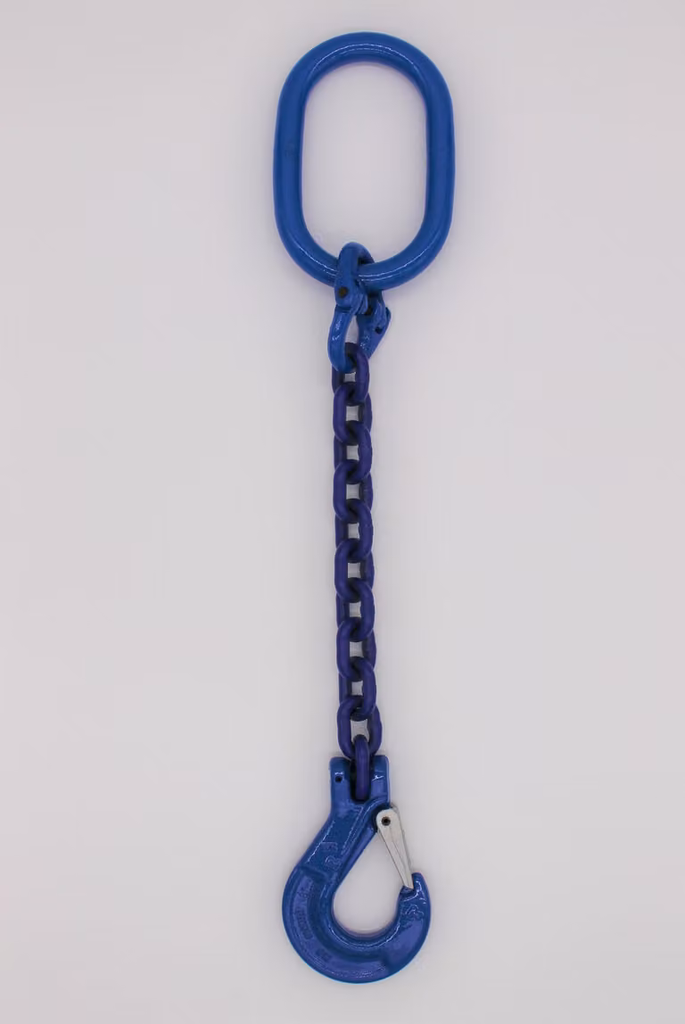 Catena per imbracatura grado 10 1 filo 6,0 m 6 mm senza accorciamento blu