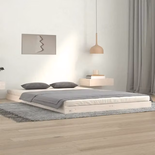 Giroletto vidaXL in legno massello di pino bianco con doghe fisse, L/P/H: 200 x 120 x 124 cm