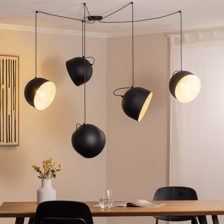Lampada a sospensione Pepe ALDEX, dimmerabile, Nero, Soggiorno / Sala da pranzo, Metallo, Moderno, Lampada a sospensione