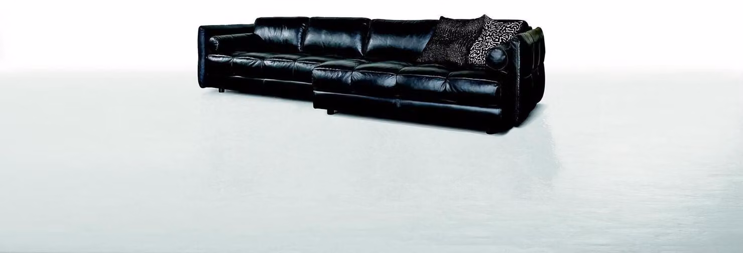 Moderne Couch Luxus Ecksofa Polstermöbel Wohnzimmer L-Form Design Schwarz Leder