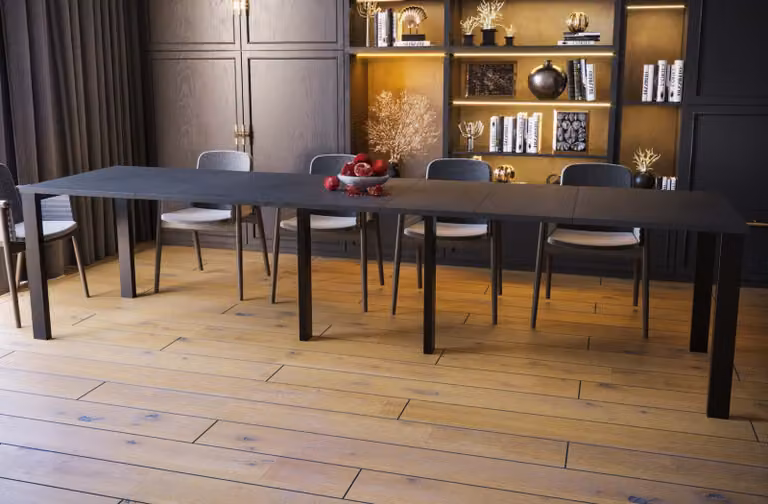 Endo-Möbel Tavolo da pranzo XXL Vast 130cm - 330cm tavolo da cucina allungabile (cemento scuro)