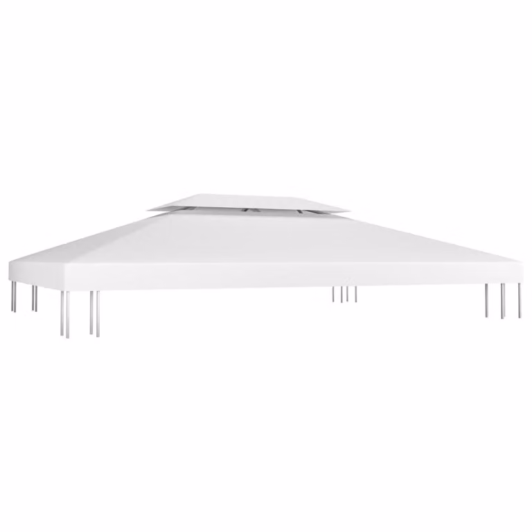 Copertura Superiore per Gazebo a 2 Strati 310 g/m² 4x3 m Bianca