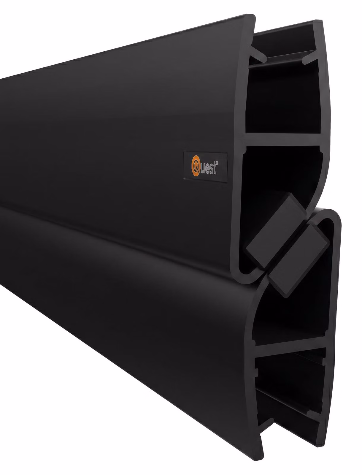 Guarnizione magnetica per angolo doccia, 200 cm, per vetri da 6-8 mm, colore nero, confezione da 2 pezzi - Quest