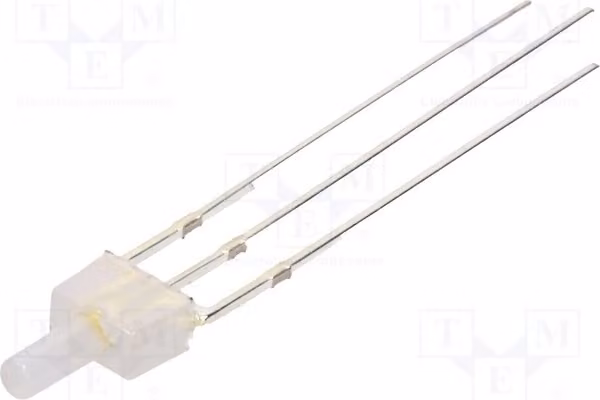 1 LED, 2 mm, rosso/bianco freddo, bicolore, 330÷500 mcd, 90°, OSRWPA7K92B, diodi LED a foro passante