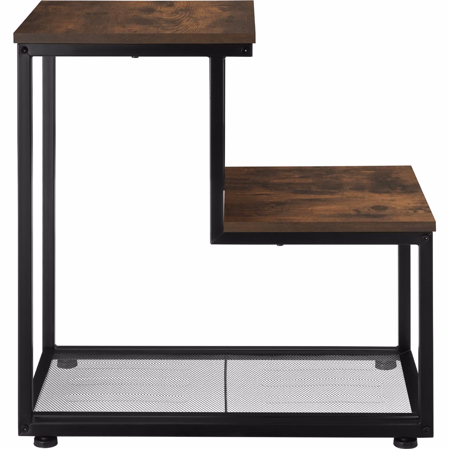 Tavolino da soggiorno tectake in stile industriale, marrone e nero, L/P/H: 60,5 x 35,5 x 60,5 cm – 2