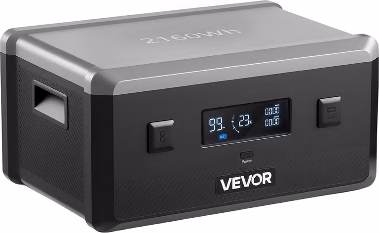 Batteria aggiuntiva per stazione di ricarica portatile, batteria aggiuntiva LiFePO4 da 2160 Wh con 3 porte di uscita per uso domestico, campeggio all'aperto, viaggi su strada, camper, emergenze