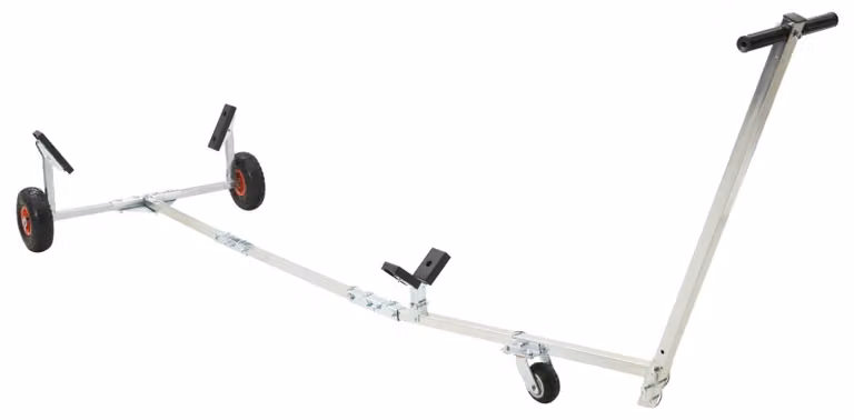 vidaXL Rimorchio per barche regolabile con pneumatici ad aria, capacità di carico 200 kg, colore argento