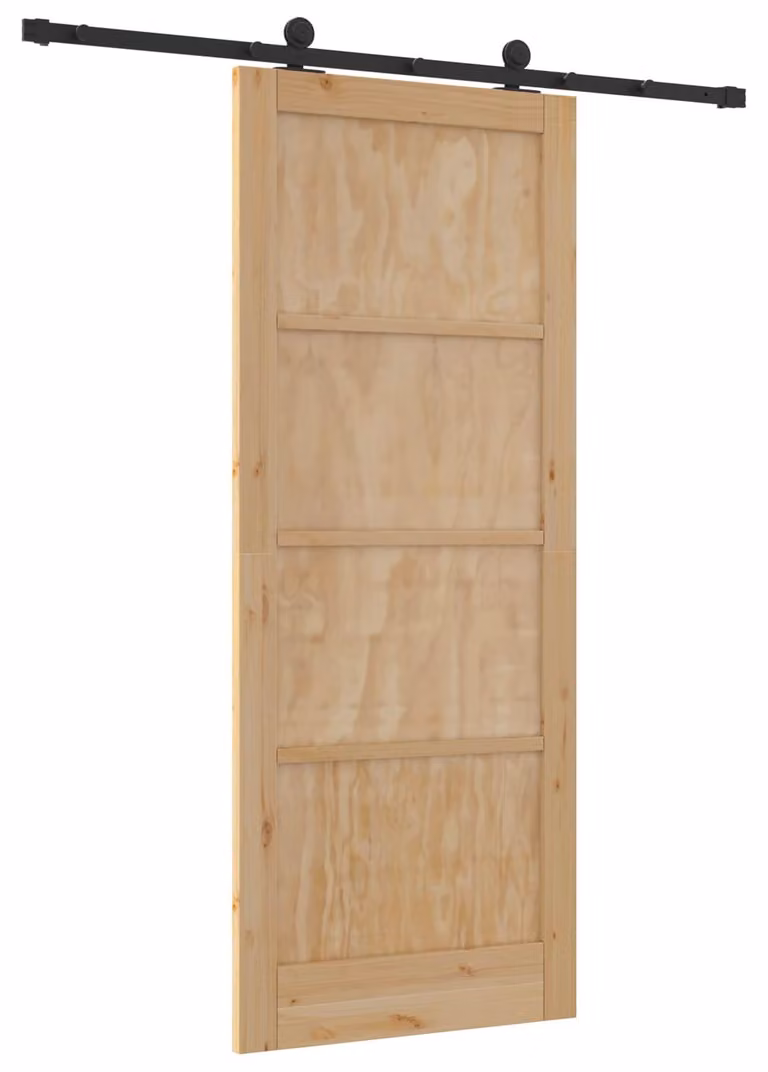 Porta scorrevole Naturale e Nero 86 x 211 cm