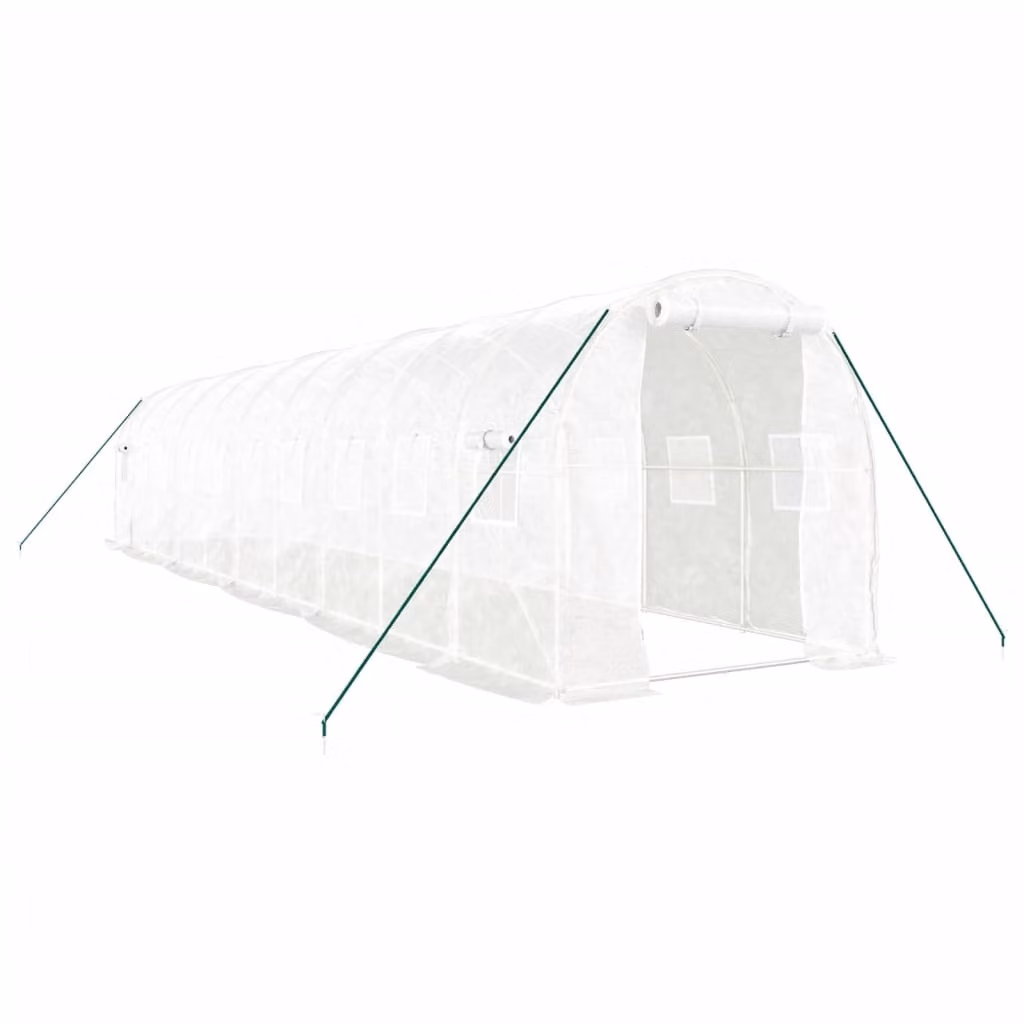Serra con Telaio in Acciaio Bianco 20 m² 10x2x2 m