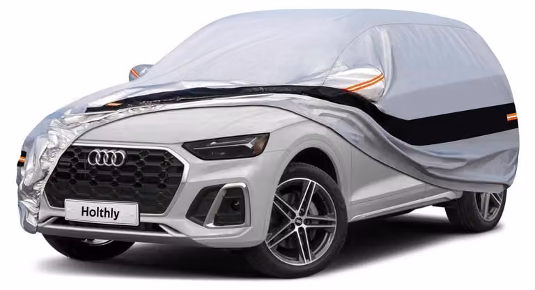 Copertura per auto SUV, 100% impermeabile, con 10 strati, protezione UV argento, adatta per VW Tiguan, Volvo XC40, BMW X1, Dacia Duster