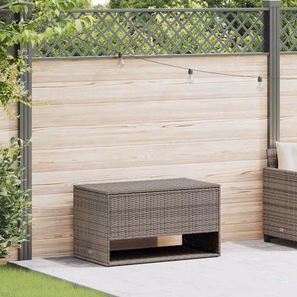 vidaXL Scatola per Cuscini da Esterno in Polyrattan Grigio L: 100 cm, P: 55 cm, H: 55,5 cm