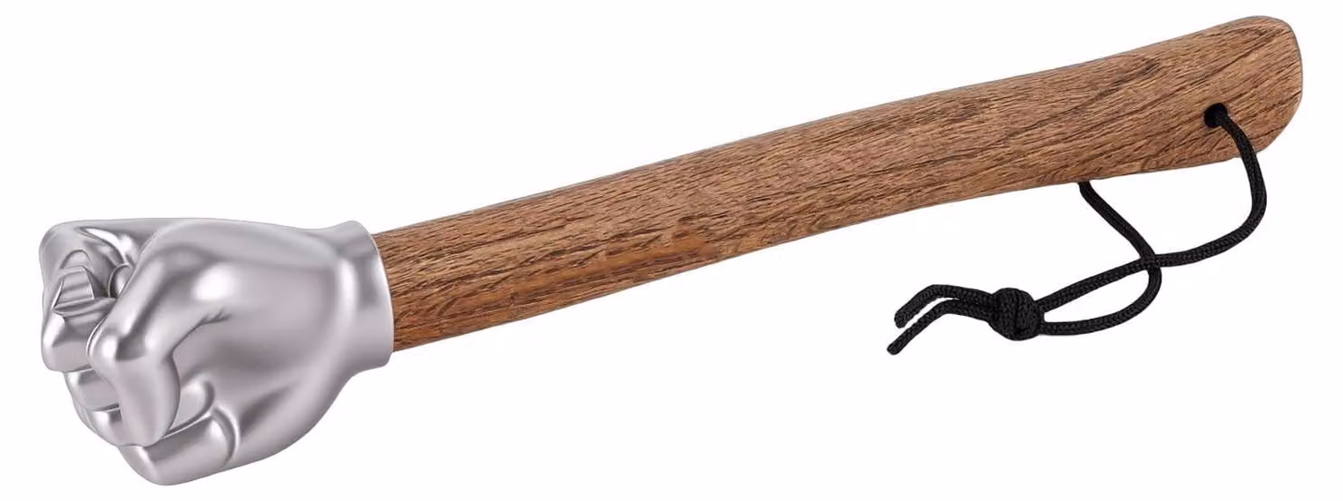 Martello multifunzione a forma di pugno, con manico in legno, lunghezza 36,5 cm