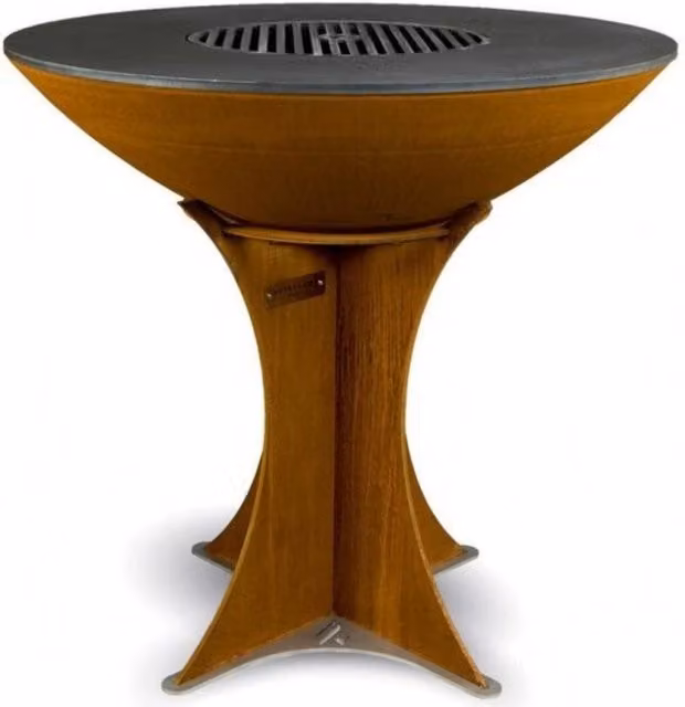 Braciere Arteflame EURO40 con accessori in ghisa e acciaio, colore bronzo e carbone, Diametro: 102 cm, Altezza: 97 cm – 1