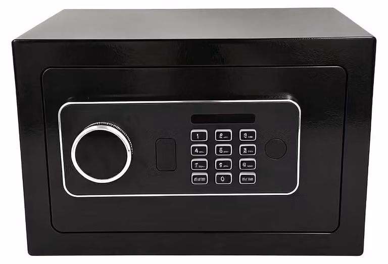 Cassaforte di sicurezza con serratura elettronica - 31 x 20 x 20 cm - Capacità: 12,4 litri - Acciaio nero