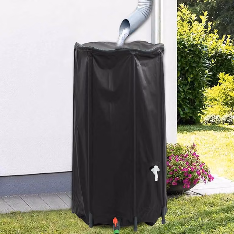 Serbatoio per acqua vidaXL in PVC nero con rubinetto e filtro, capacità 250 l