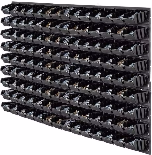 Pannello portautensili da parete KADAX nero in plastica per officina e garage, L: 117 cm, H: 78 cm – 1