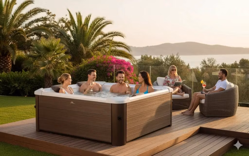 Vasca Idromassaggio da Esterno Spa Riscaldata Tribeca Smart GIORDANOSHOP con Wi-Fi per 6 Persone L/P/H: 160 x 160 x 65 cm – 2