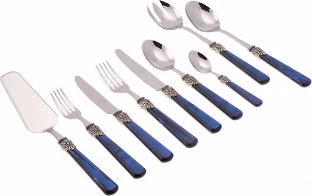 Servizio Set di Posate 75 Pezzi in Acciaio Inox Rivadossi Sandro Elena Blu