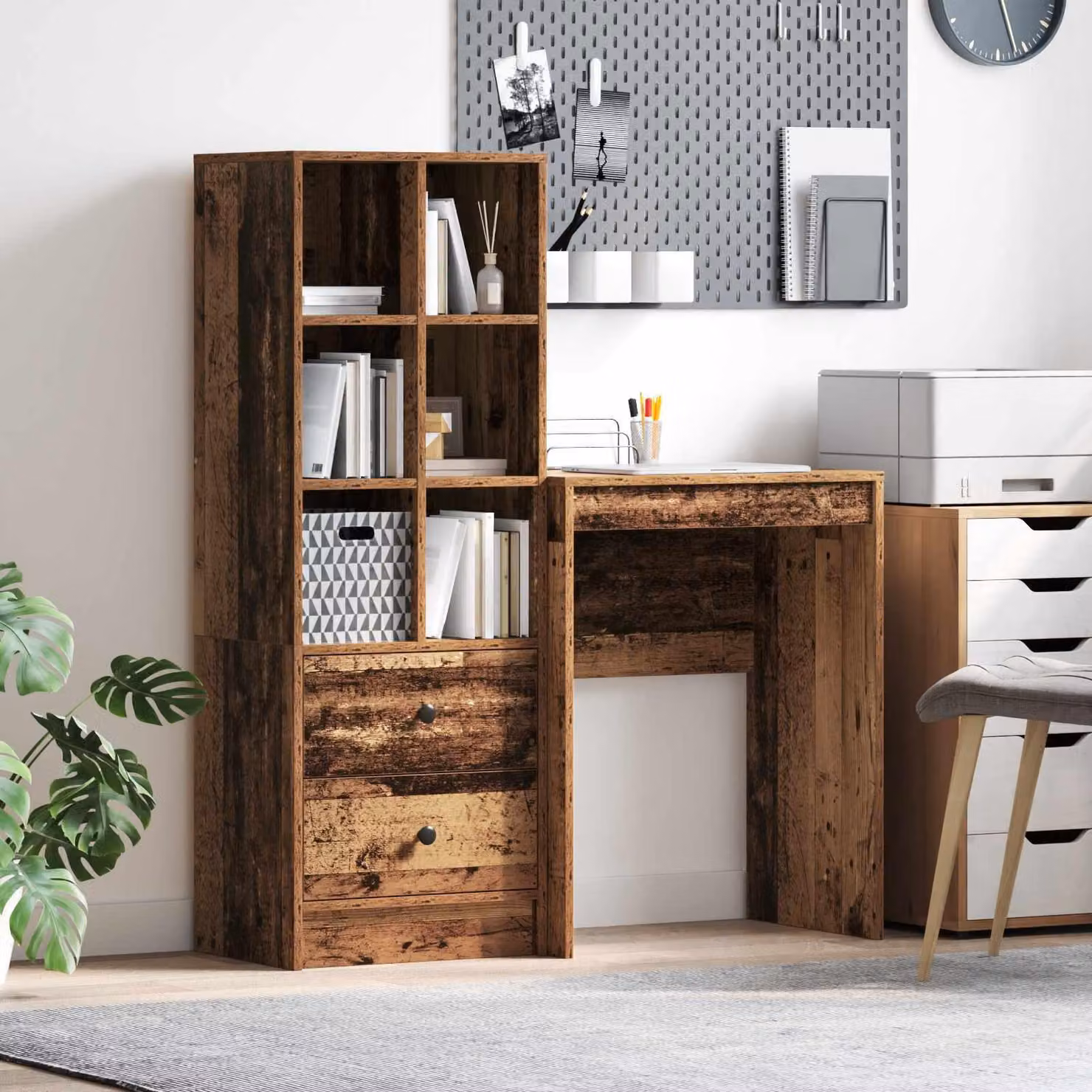 Maison Exclusive - Scrivania con cassetto 2 pcs Legno vecchio