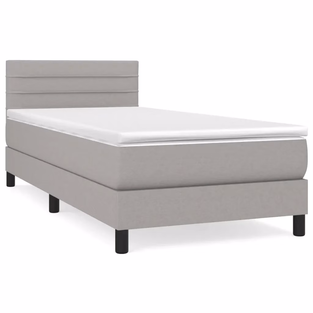 Letto Ibrido con Giroletto a Molle e Materasso vidaXL, Grigio e Bianco, L/P/H: 90 x 190 x 4 cm – 2