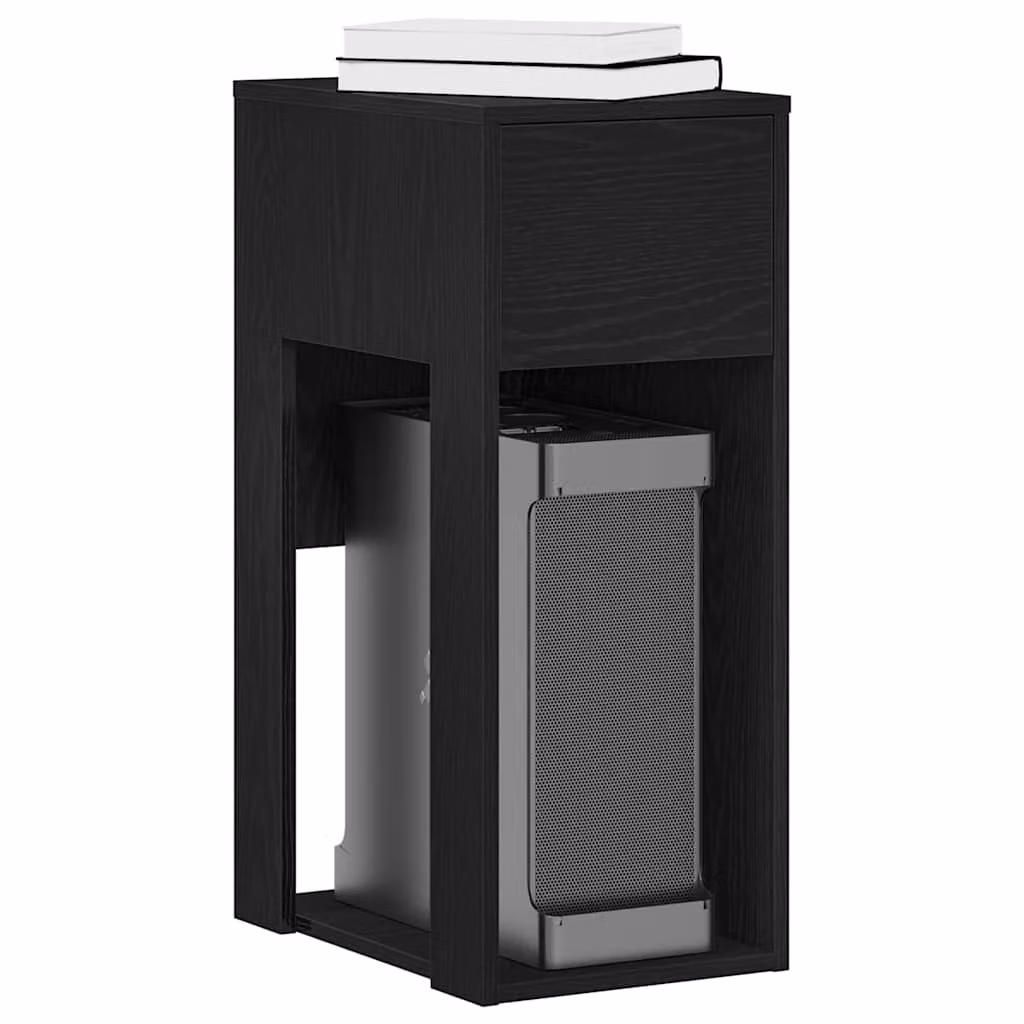 vidaXL Supporto a Torre per Computer con Cassetto Nero L/P/H: 30 x 44 x 74 cm