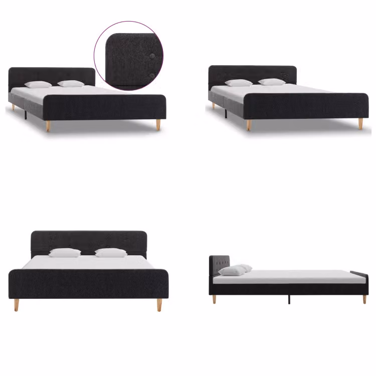 vidaXL Struttura letto in iuta grigio scuro 140x200 cm - Struttura letto - Cornici letto - Struttura letto - Letto