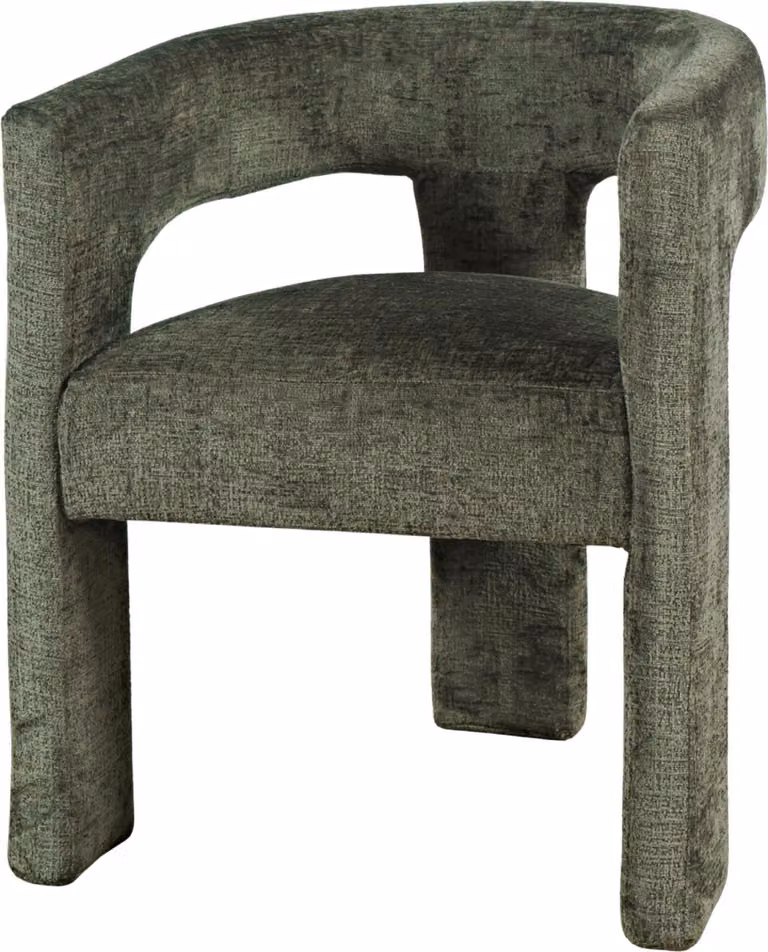 FURNLUX Sedia da pranzo Leith Olive 62cm / Colore principale: Verde / Dimensioni: 62 x 75 x 58 cm