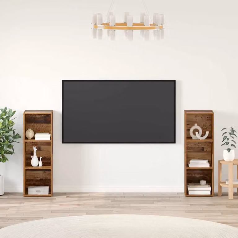 Set di 2 mobili TV vidaXL in legno ingegnerizzato color marrone stile rustico
