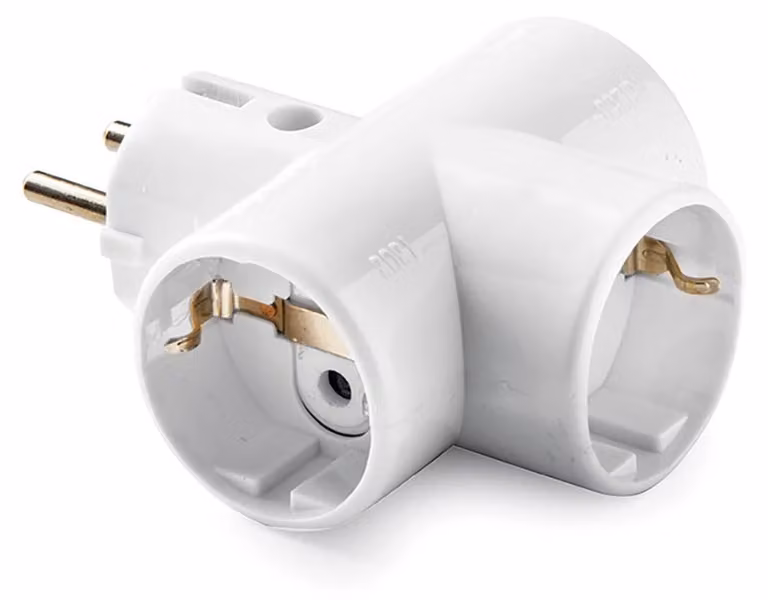Adattatore triplo Schuko in Vetroceramica rinforzata - Famatel