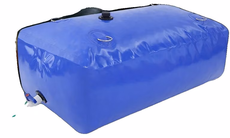 Contenitore portatile per lo stoccaggio dell'acqua, capacità di 240 litri, design pieghevole, dimensioni 100 x 60 x 40 cm, realizzato in PVC resistente, ideale per campeggio e situazioni di emergenza