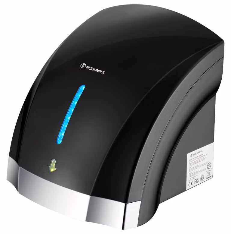 Asciugamani elettrici, automatici, a infrarossi, 2000 W, silenziosi, in ABS, colore nero