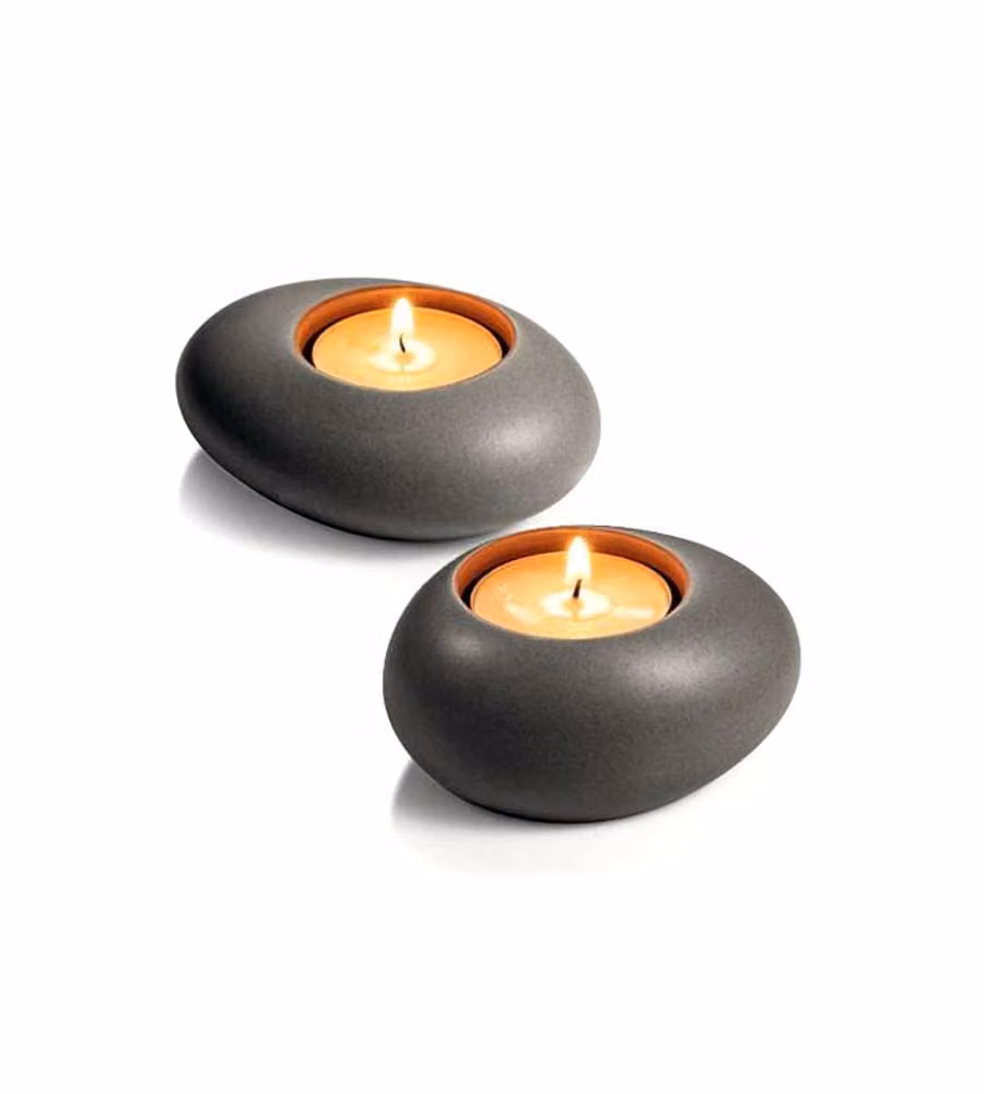 Supporto Tealight Stone Grigio pz2 Fancy Tescoma