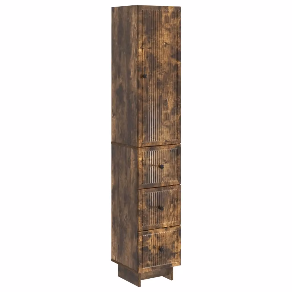 Set di 2 armadi moderni vidaXL in legno marrone con ante a battente e ripiani interni – 2