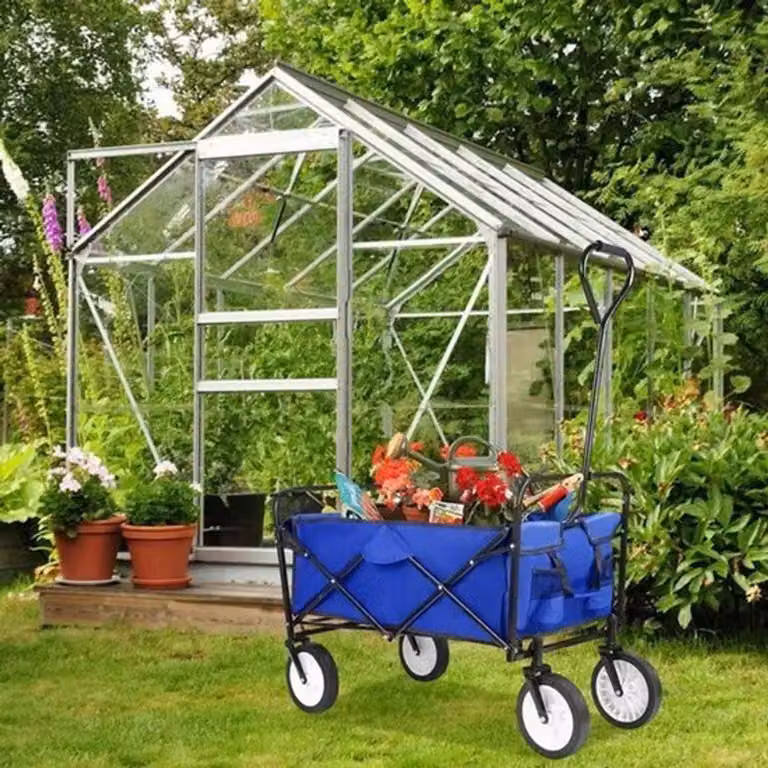 Carrello per la spesa - Carrello pieghevole con funzione di carriola - Capacità di carico: 70 kg - Dimensioni: 64x50x92 cm - Colore: blu