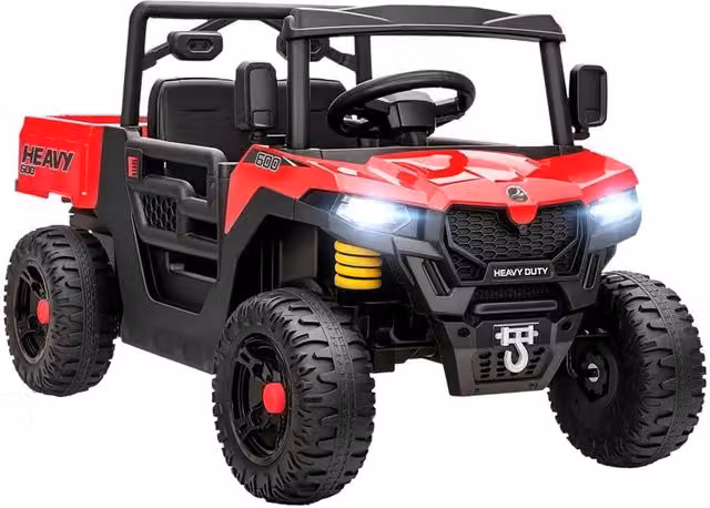 MACCHINA ELETTRICA BAMBINI 12V CON TELECOMANDO, SOSPENSIONI, BAGAGLIAIO E MUSICA, ETÓ 3-8 ANNI, ROSSO