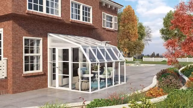 Veranda Sun Room Palram in Policarbonato e Acciaio Zincato Bianco L: 3,2 m x P: 2,7 m – 1