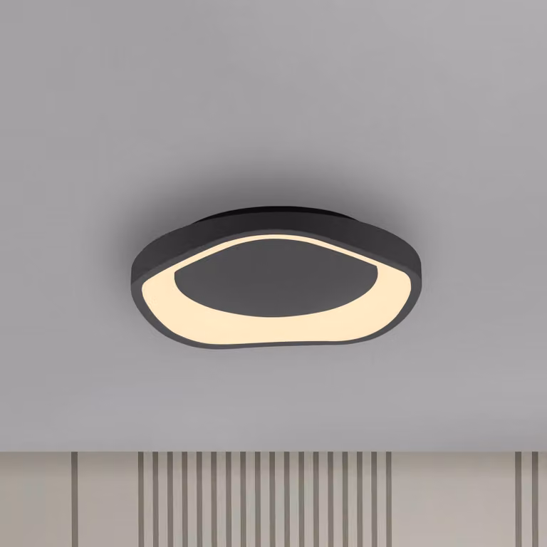Schöner Wohnen Plafoniera soffitto MONTA, dimmerabile, Nero, Soggiorno / Sala da pranzo, Metallo, Moderno, Plafoniera