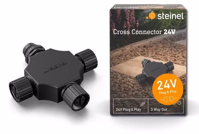 Connettore a croce Steinel per sistema di illuminazione da giardino 24 V, nero