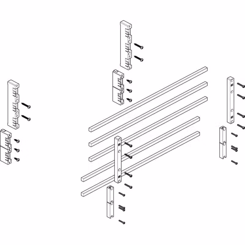 Modulo barra collettrice ABN piatto 2FB/3RE 60 mm con CU 12x10 mm, a 5 poli, EBM 32 mm MFSC23635