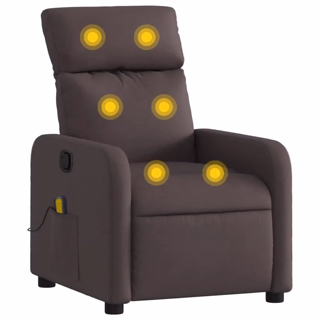 Poltrona Reclinabile Relax vidaXL in Tessuto Marrone con Braccioli – 2