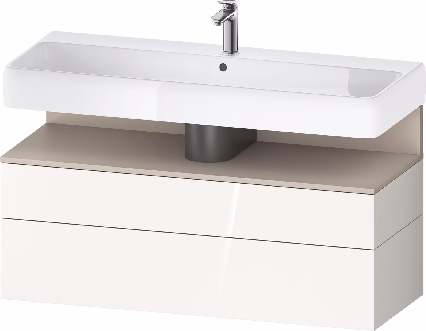 Duravit Collection One Meuble sous-lavabo, 1 tiroir et 1 tiroir, 1190x470x590mm, en niche Taupe Matt, QA4396091220000, QA4396091220000
